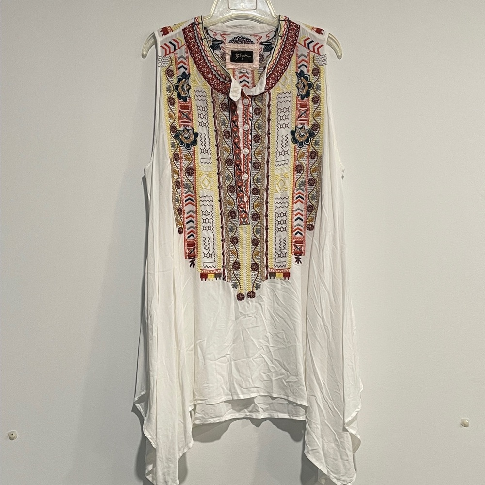 Johnny Was Multicolor Embroidered Blouse